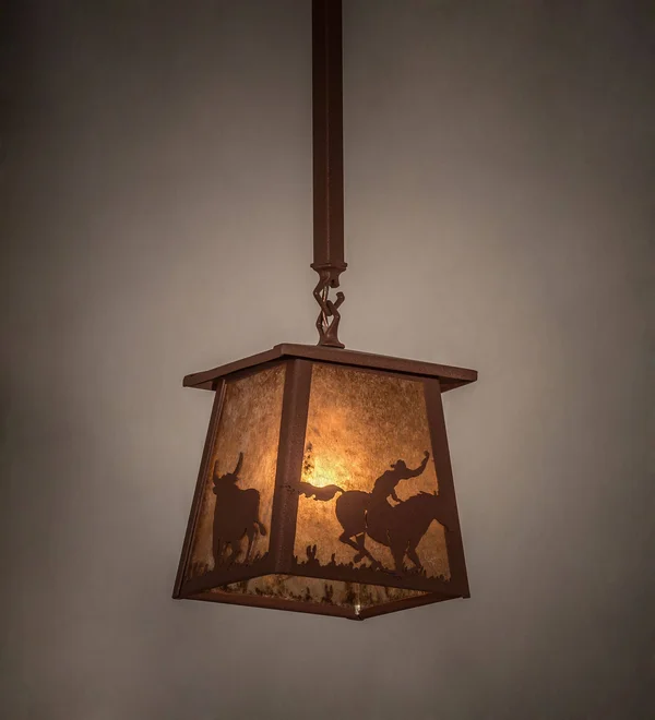 Meyda 7x22Sq Cowboy & Steer Pendant - 169618