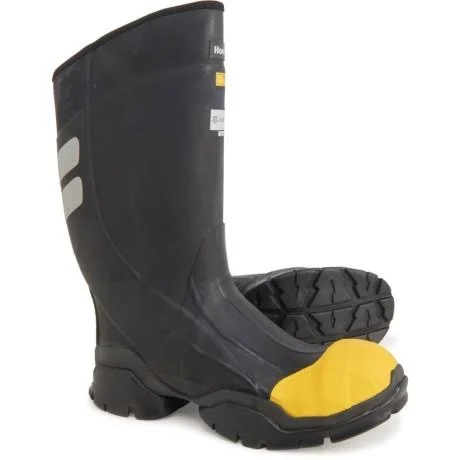 Muck Boot Company Men's Ranger Steel Toe Boots, 12 inch, R1502-BLK-070, Black/Yellow