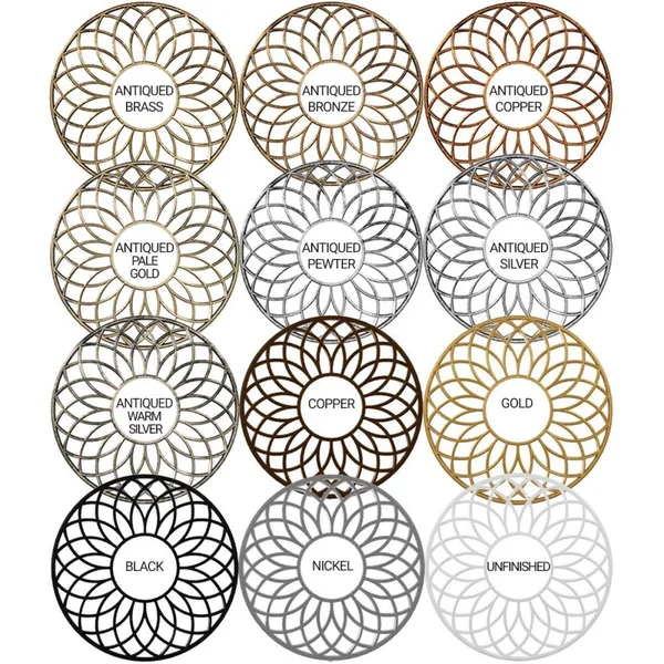 Ekena Millwork CMPP28FFABS 28x22OD x 10 1/8x22ID x 3/4x22P Fink Architectural Grade PVC Pierced Ceiling Medallion - Antiqued Bras