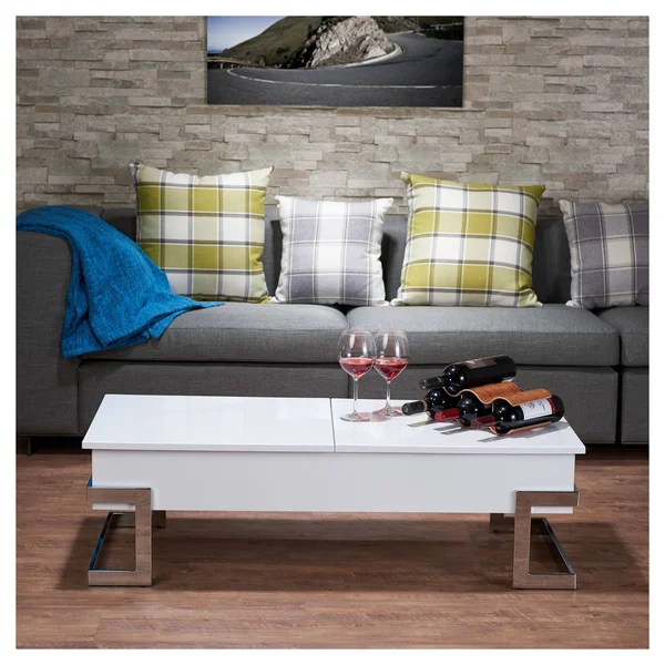 Acme Furniture Coffee Table White Chrome