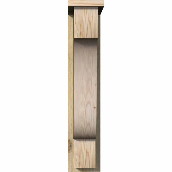 6x22W x 14x22D x 30x22H Newport Rough Sawn Corbel w/Backplate, Douglas Fir