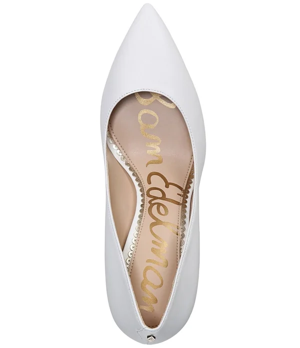Sam Edelman Hazel Pointed Toe Pump - Bright White Leather, 9