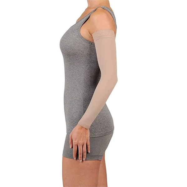 Juzo 2002CGRSB 30-40 mmHg Soft Armsleeve w/ Silicone-Regular-Beige-II