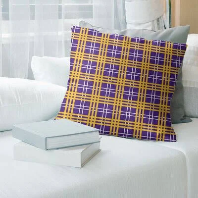 Square Pillow Cover & Insert East Urban Home Color: Purple/White/Gold, Size: 16x22 x 16