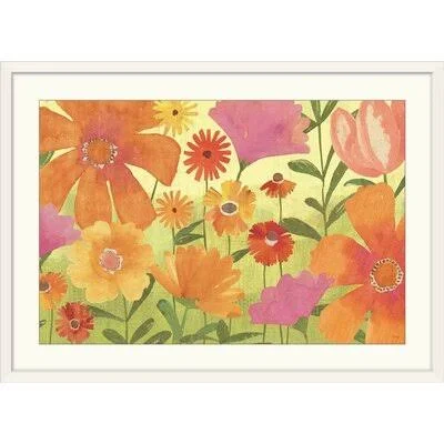 &Spring Fling& by Veronique Charron Painting Print Great Big Canvas Size: 24x22 H x 32x22 W x 1x22 D - Format: White Framed
