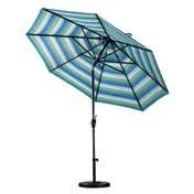 California Umbrella GSPT908117-F71 9 ft. Aluminum Market Umbrella Push Tilt - Bronze-Olefin-Teak