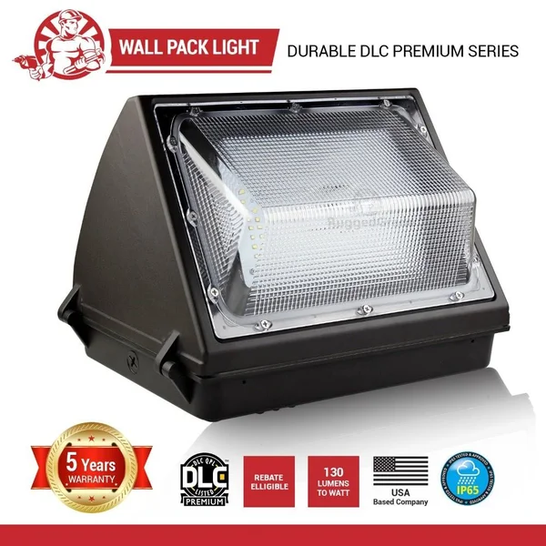 80 Watt LED Wall Pack Light - 11 - 600 Lumens - 3000K Warm Whitee - High Efficiency 140 Lumen to Watt- DLC Premium Listed - Dorado