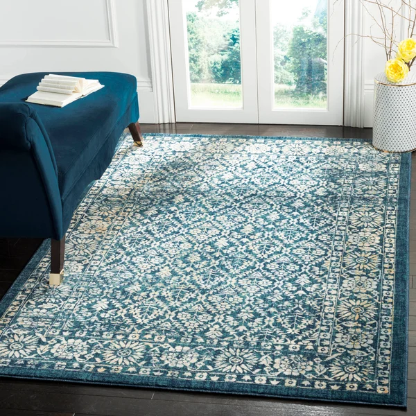 Safavieh Evoke EVK511A 2&0x22 x 12&0x22 Runner Navy - Gold Area Rug