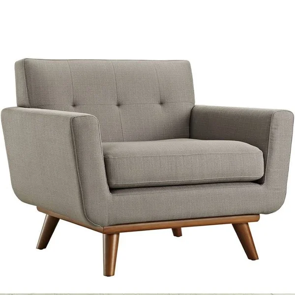 Hawthorne Collections Upholstered Accent Chair in Granite - Gray