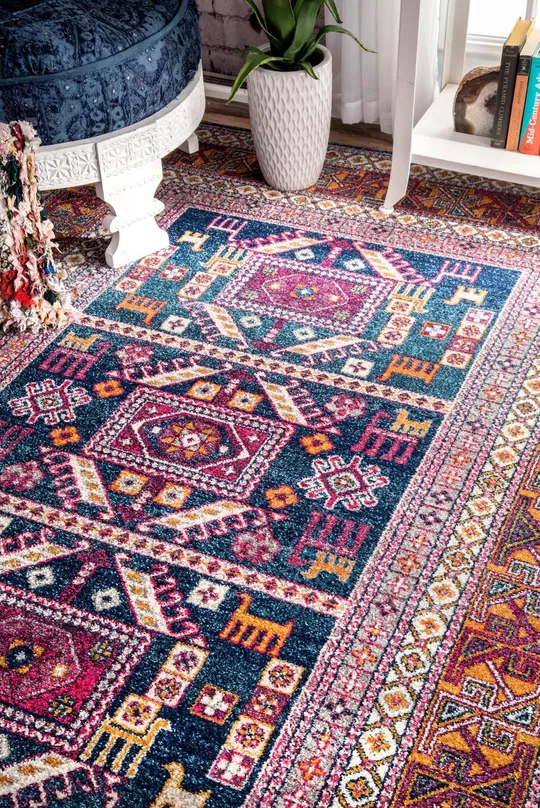 nuLOOM Marisela Tribal Area Rug, 9& 10x22 x 14&, Navy