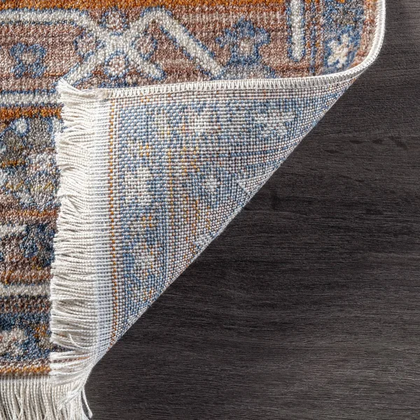 nuLOOM Vintage Harriet Medallion Fringe Area Rug - 2& 6x22 x 14& Runner - Rust