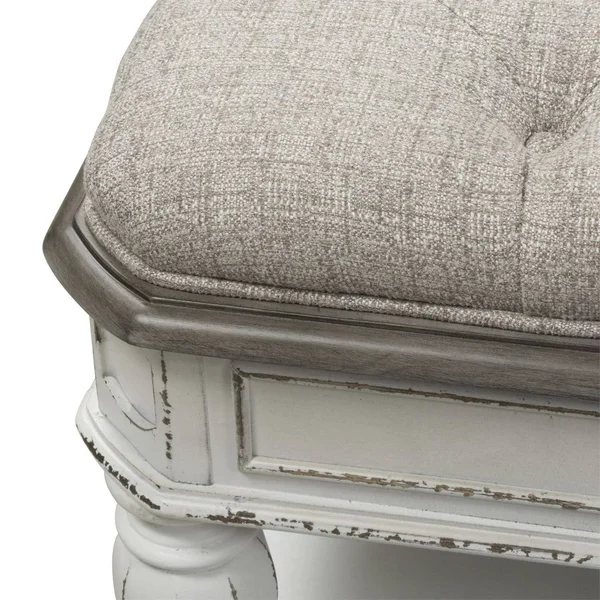 Liberty Magnolia Manor Bench Ivory Chenille - Antique White