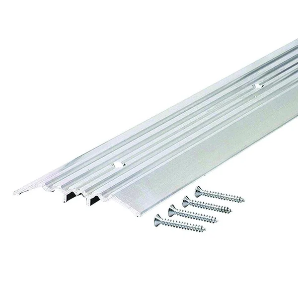 M-D Building Products Heavy Duty Fluted Top 4 in. x 70 in. Aluminum Commercial Threshold - Gray