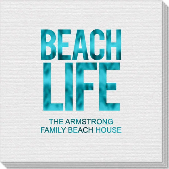 Personalized Beach Life Linen Like Napkins