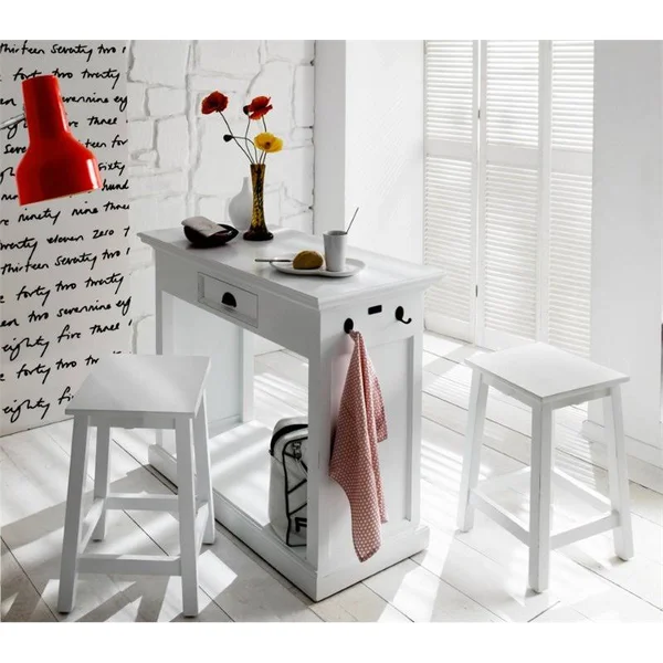 Home Square 17x22 Pure White Stool in Set of 2, 14.96 x 14.96 x 20.47