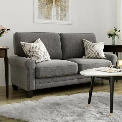 Aparajita 78x22 Rolled Arm Sofa Red Barrel Studio Upholstery Color: Grey