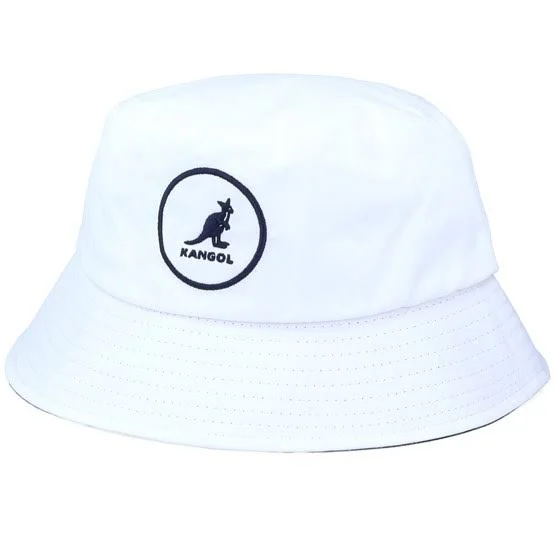 Kangol Cotton White Bucket Hat - White - Large