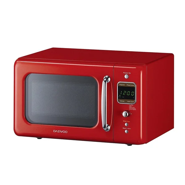Daewoo Retro 700W Countertop Microwave - 0.7 cu ft - Pure Red