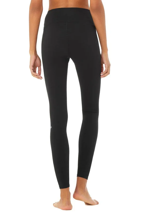 Alo Yoga Women's High Waist Solid Vapor Legging Black - Medium