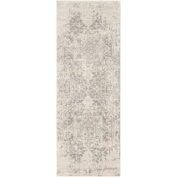2.5' x 10.25' Distressed Beige Rectangular Area Throw Rug Runner