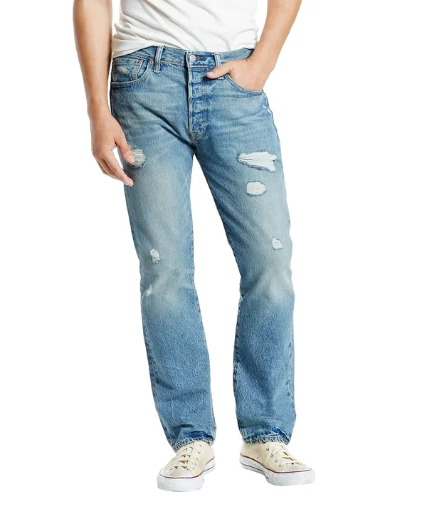 Levi's Men's 501 Original Fit Jeans - Torn Up - Waterless