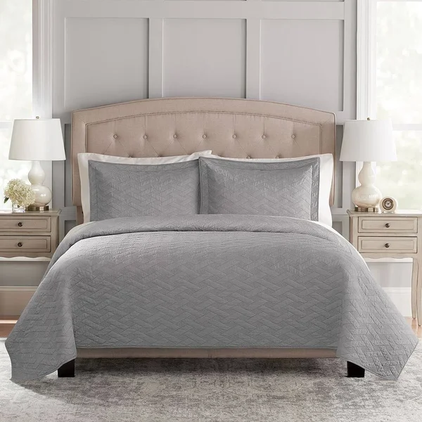 Croft & Barrow Anna Diamond Quilt or Sham - Grey, Twin
