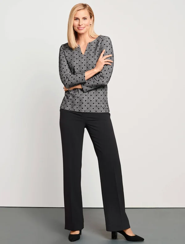 Stretch Crepe Wide Leg Pants - Black - 14 Talbots