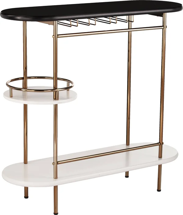 Southern Enterprises Dagney Wine & Bar Table with Glassware Storage