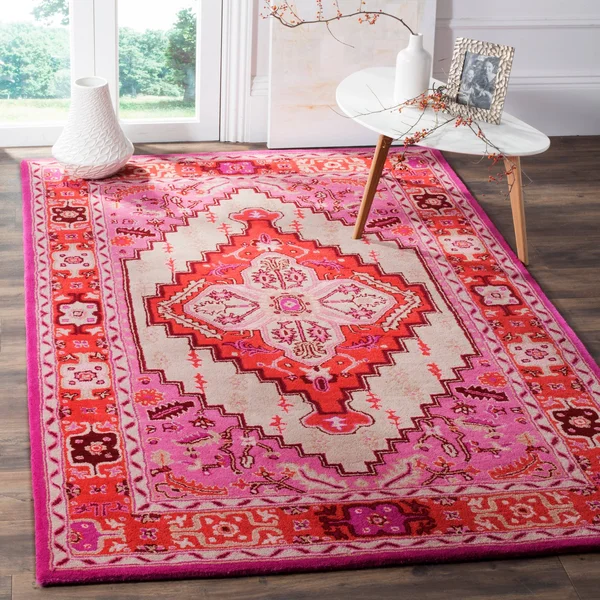Safavieh 8& x 10& Bellagio BLG545A Red Pink Ivory Rug