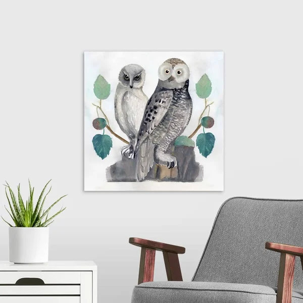 Traditional Owls I, Canvas Wall Art, 20x20, Great Big Canvas