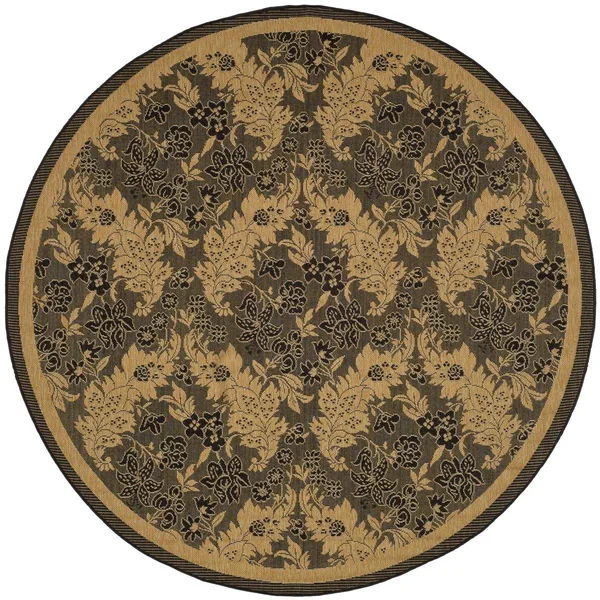 Safavieh Courtyard Area Rug CY6582 Black, Natural, 6& 7x22 x 6& 7x22 Round