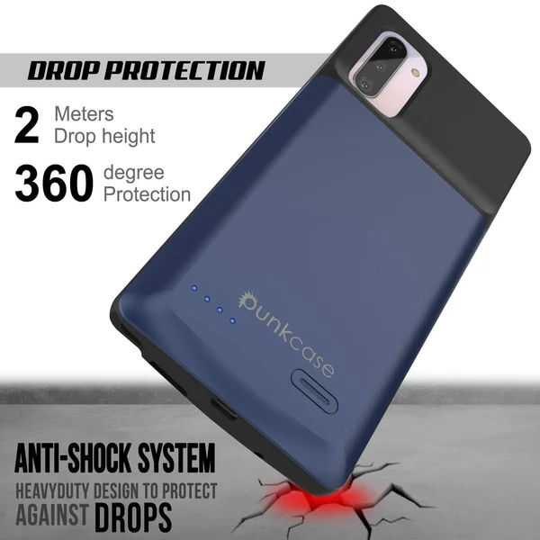 Punkcase PunkJuice Galaxy Note 10 Battery Case - 5200mAh Fast Charging Extended Power Bank w/Screen Protector, IntelSwitch, Sli