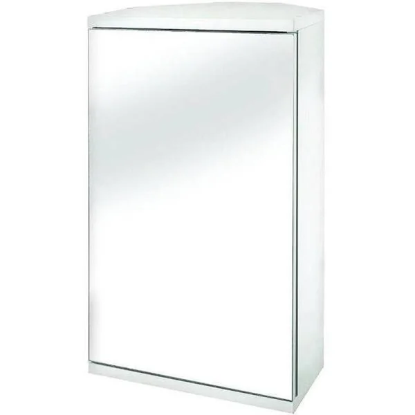 Croydex Simplicity Framed Surface-Mount Corner Bathroom Medicine Cabinet - White