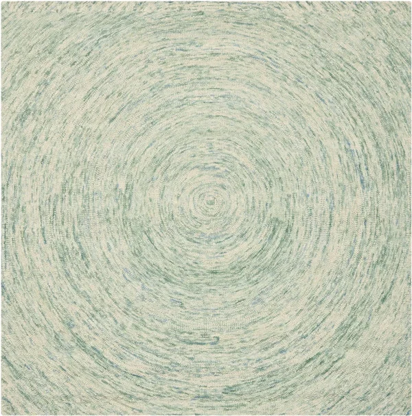 Safavieh 6& x 6& Round Ikat IKT635A Ivory, Blue Rug