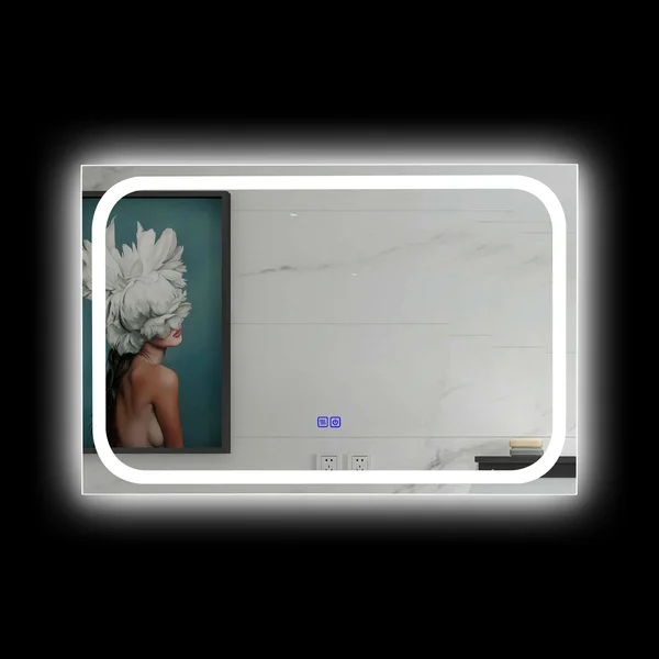 Frameless Back Lit LED Mirror - Silver