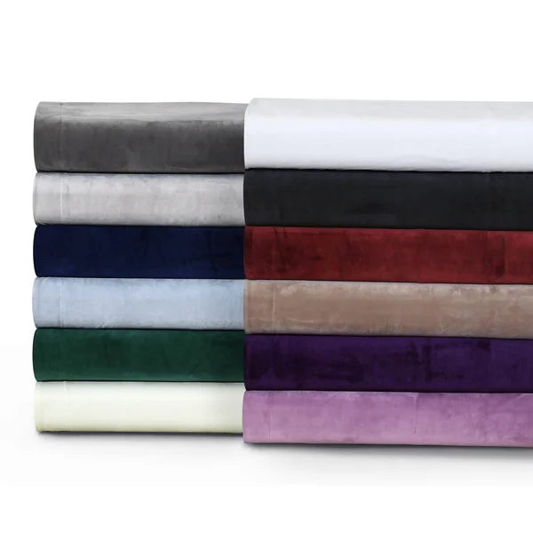 Tribeca Living VENICEDUVETQUBU Venice Velvet Oversized Solid Duvet Set, Queen, Burgundy