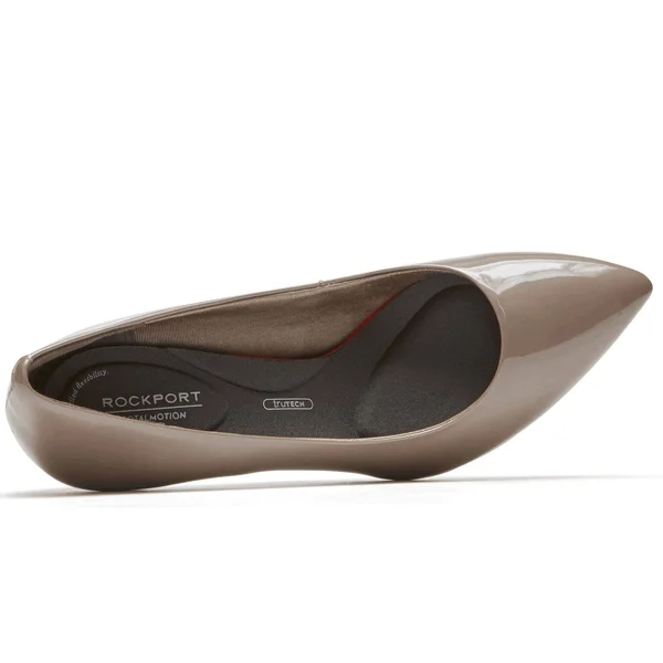 Rockport Women's Total Motion 75mm Pointed Toe Pump, Size: 7.5, Taupe Grey Patent