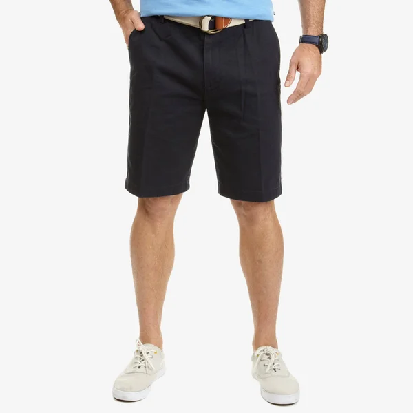 Nautica Men's Twill Flat Front Short True Navy, 34