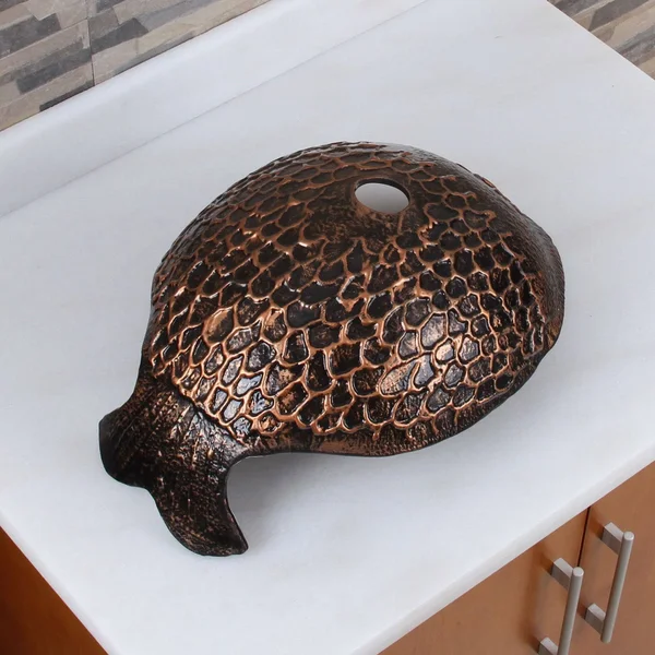 Elite Atlantic Whale Pattern Tempered Glass Bathroom Vessel Sink