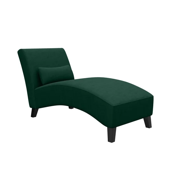 Cara Snuggler Chaise Velvet Emerald Green - Handy Living