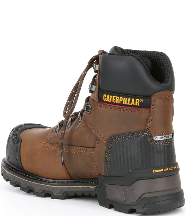 Caterpillar Men's 6 in. Excavator XL Waterproof Composite Toe Work Boots - Brown - 11