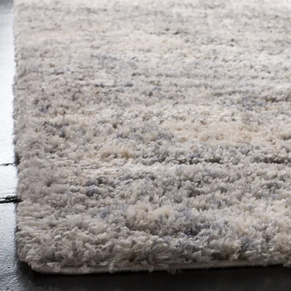Safavieh Berber Shag BER219G 5&3x22 x 7&6x22 Grey - Cream Area Rug