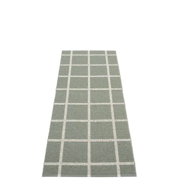 Pappelina - ADA Rug Army & Stone Metallic 70 x 225cm - Plastic, Green, Recycled Plastic - Green/Green