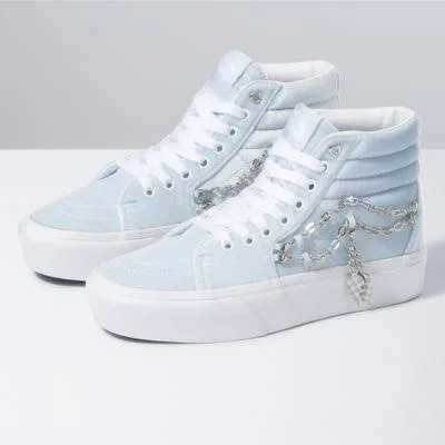 Vans Chain Sk8-Hi Platform 2.0 (Ballad Blue/Silver) Women's 9.0 Men \x3d 10.5 Women