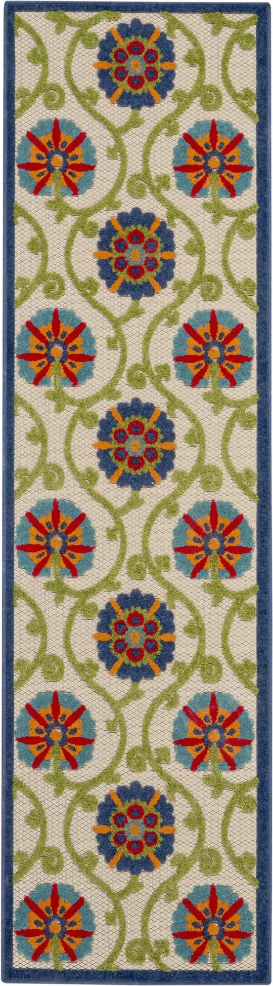 Nourison Aloha Area Rug - Blue/Multicolor, 2&3x22 x 8&