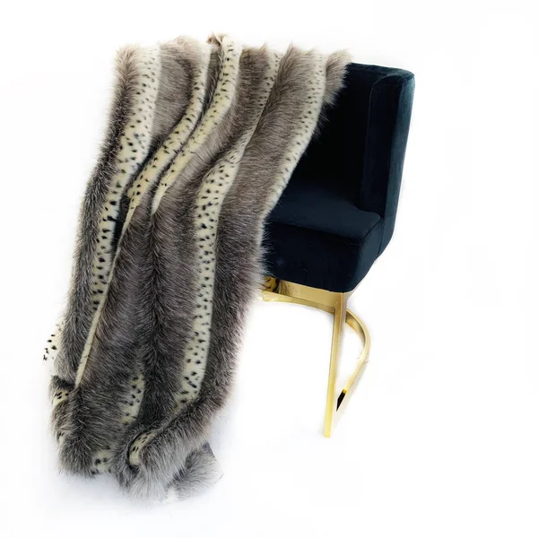 Plutus Gray Two Tone Feather Faux Fur Luxury Throw Blanket - Throw 60W x 90L