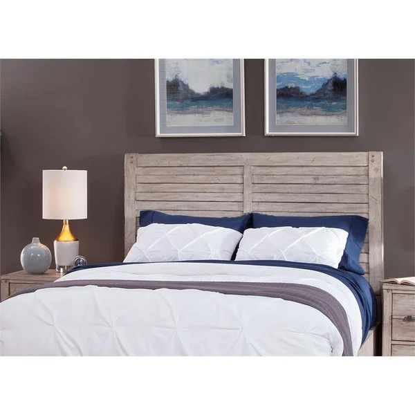 American Woodcrafters Aurora Whitewashed King Panel Headboard