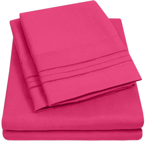 1500 Supreme Collection Extra Soft King Sheet Set, Fuscia- Luxury Bed Sheet Set with Deep Pocket Wrinkle Free Bed Sheets, King s