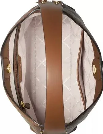 Michael Michael Kors Large Leather Hobo Bag - Brown