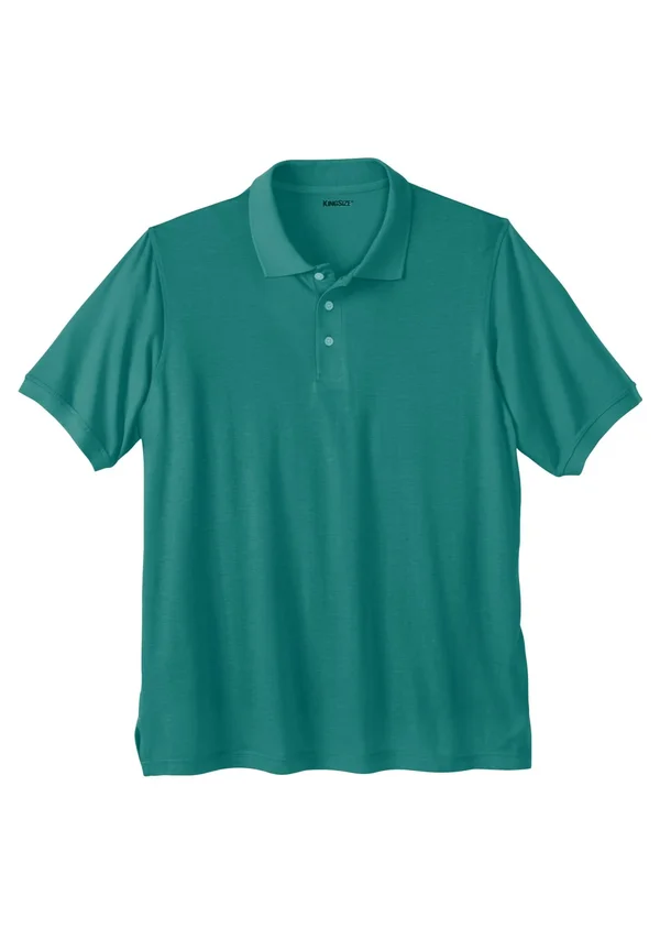 Men's Big & Tall Pima Pique Polo Shirt by KingSize in Teal Blue (Size 6XL)